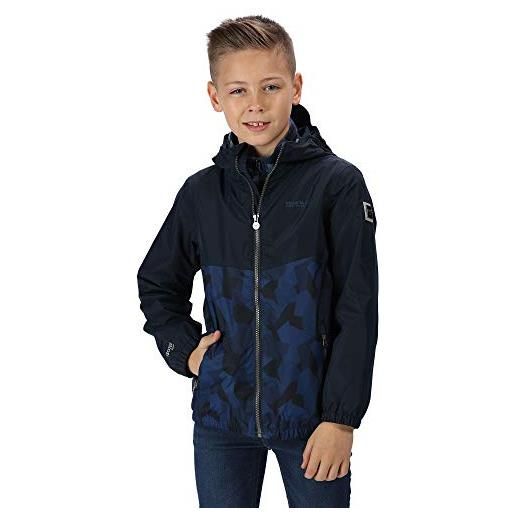 Regatta 'akello' - giacca impermeabile riflettente da bambino, bambino, rkw236 abrc05, navy/navy camo, 5-6