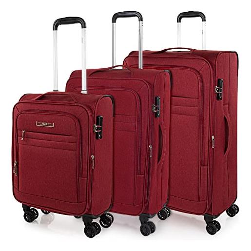 JASLEN - set valigie morbide. Set valigia bagaglio a mano - durevole trolley bagaglio a mano - set trolley con serratura combinazione. Set di valigie 101100, granata
