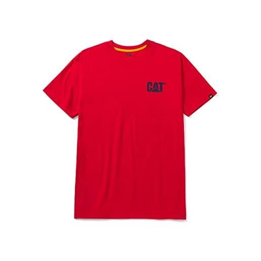 Caterpillar maglietta da uomo con marchio (taglie regolari e grandi e alte), hot red eclipse, s