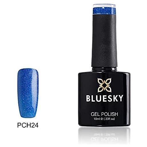 Bluesky smalto per unghie gel, blue sparkle, pch24, blu, luccichio, bagliore (per lampade uv e led) - 10 ml