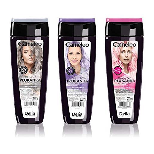 Delia Cosmetics delia cameleo - toner per capelli sbiancati/biondi/grigi, 200 ml x 3 (trio misto)