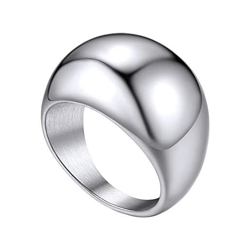 GOLDCHIC JEWELRY anello donna grosso anello donna acciaio inossidabile per uomo, anello unisex anello acciaio inossidabile donna taglia 22