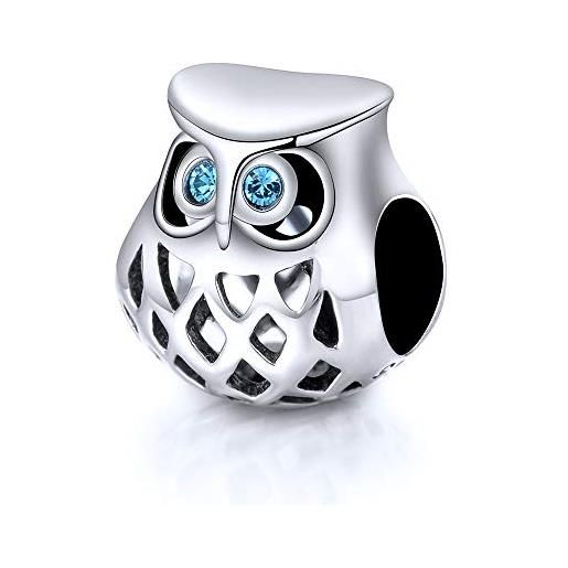 Lovans branelli argento sterling per braccialetti fai-da-te pandora (crystal owl)