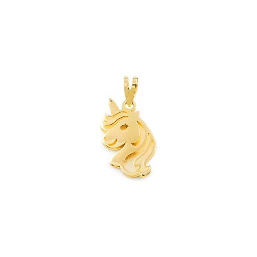 Monde Petit pendente unicorno - oro giallo 9k (375) - scatola regalo - certificato di garanzia