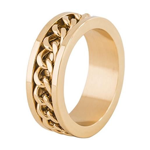 Akitsune redemptor anello | catena di progettazione anello donne uomo acciaio biker - oro - 8 us