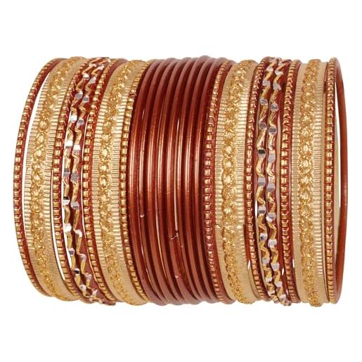 Touchstone collezione di 2 dozzine di braccialetti colorati indiano bollywood pastello rame dorato smalto gioielli di design braccialetti speciali braccialetto set di 24 in tono oro per le donne. 
