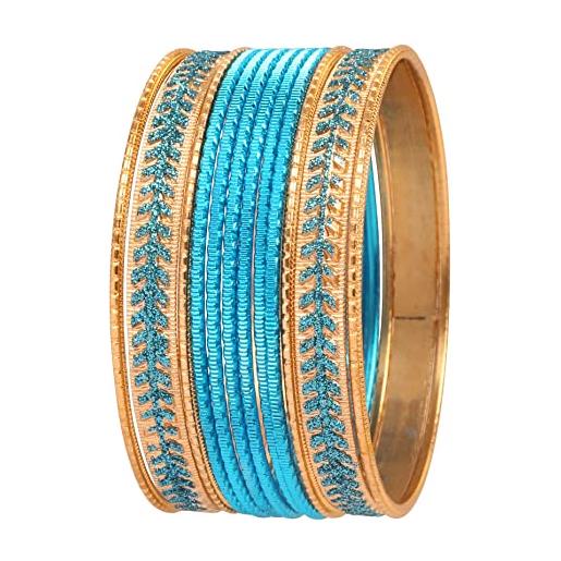 Touchstone collezione di 2 dozzine di braccialetti metallici colorati gioielli indiani bollywood turchese d'oro braccialetti speciali di grandi dimensioni set di 12 in tono oro antico per le donne