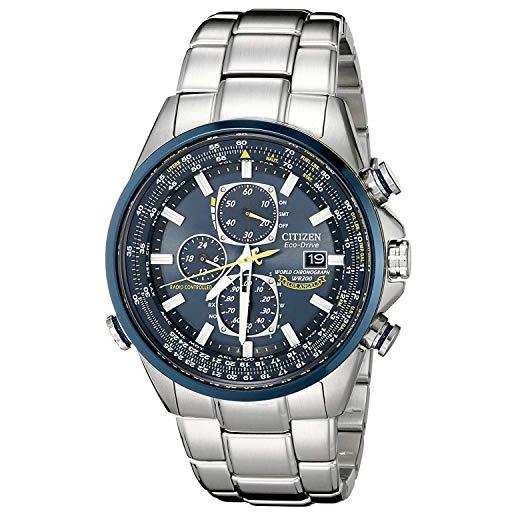 Citizen orologio cronografo eco-drive uomini con cinturino in acciaio inossidabile at8020-54l