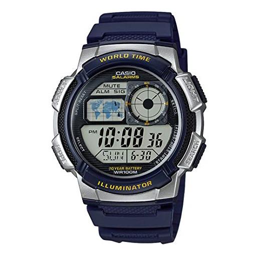 Casio orologio cronografo digitale uomo con cinturino in resina ae-1000w-2avef