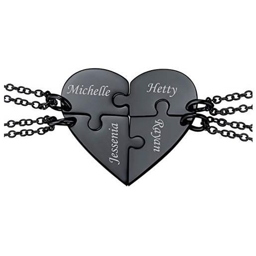 ZEPIQOR Collane Amicizia Bff A Cuore Puzzle - 2 Pezzi In Acciaio Inossidabile - Regalo Per Migliore Amica