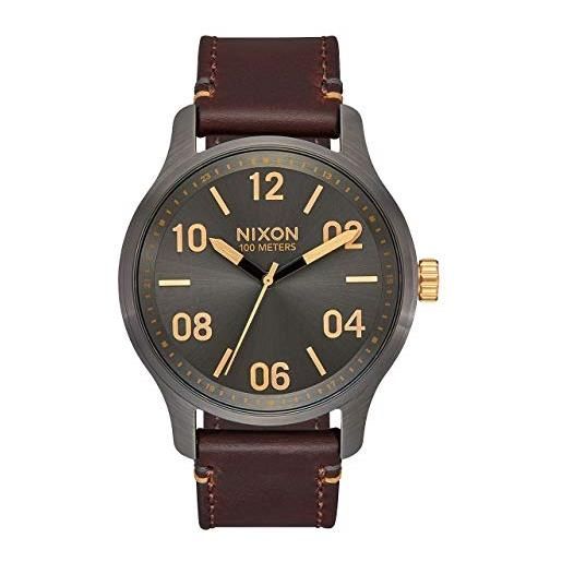 Nixon orologio analogueico al quarzo uomo con cinturino in vera pelle a1243-595-00