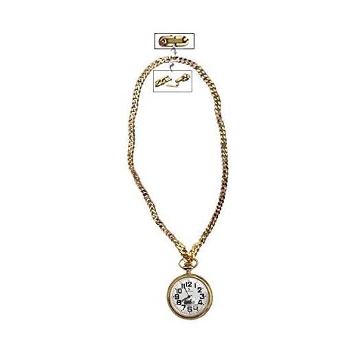 Villeneuve pt-186 cipolla orologio vintage da tasca e pendent con catena (pendent dorato)