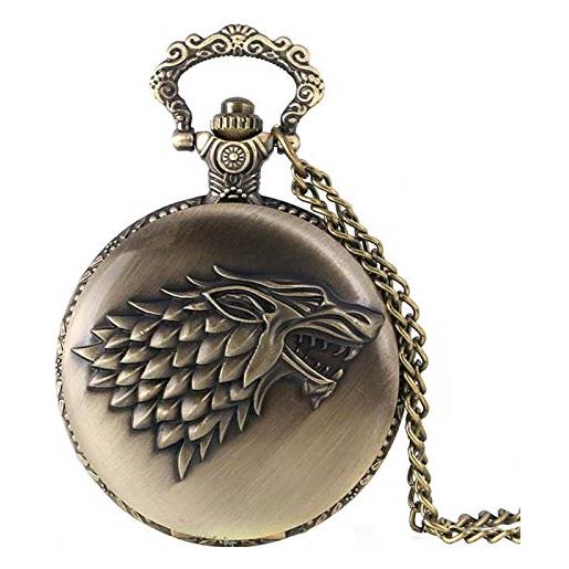 WRVCSS wild wolf bronze pocket watch men's and women's pendant pocket watch quartz clock necklace pocket watch gift gift 2