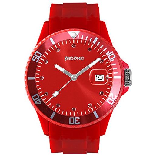 PICONO ba-rk-05 - orologio, cinturino in silicone, colore: rosso