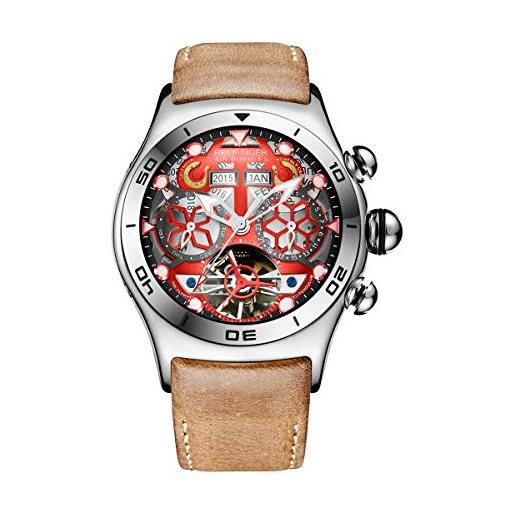 REEF TIGER orologio analogico automatico uomo con cinturino in pelle rga703 (rga703-yrb)