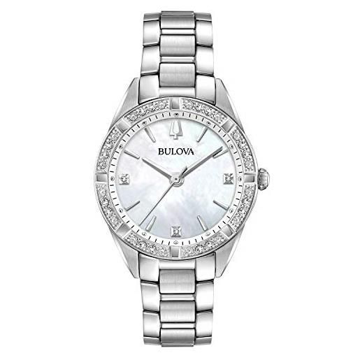 Bulova 96r228 orologio da donna con diamanti e madreperla
