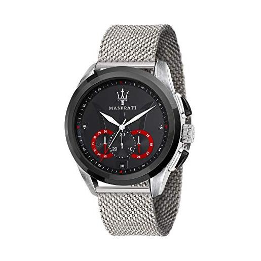 Maserati orologio da uomo, collezione traguardo, movimento al quarzo, cronografo, in acciaio - r8873612005
