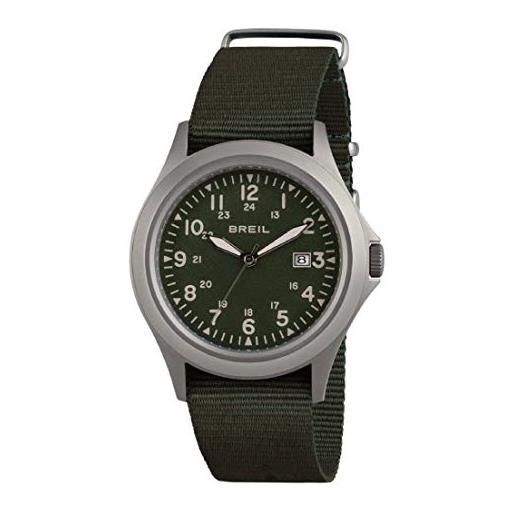 Breil orologio uomo army quadrante verde e cinturino in sintetico verde, movimento solo tempo - 3h quarzo