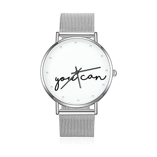 ALBERTBAND orologio da donna orologio personalizzato con foto orologi con cinturino in pelle orologio da polso da donna per uomo per la festa del papà regalo per la mamma (text argento-36mm)