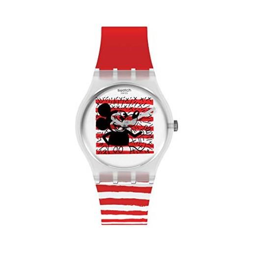 Swatch orologio unisex mouse marinière (modello: gz352), bianco, orologio standard