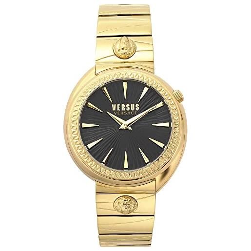 Versace versus Versace tortona orologio 38 mm, donna, oro giallo