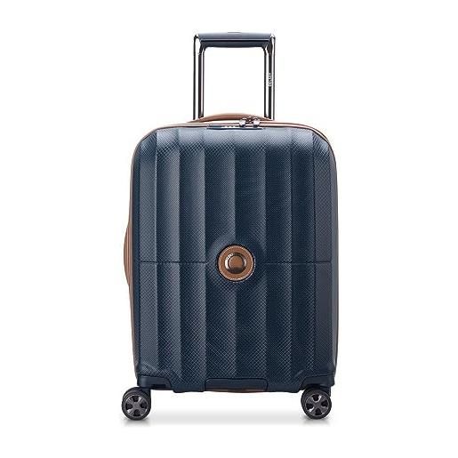 Delsey paris - st tropez - valigia da cabina rigida sottile - 55x40x20 cm - 35 litri - xs - blu marino