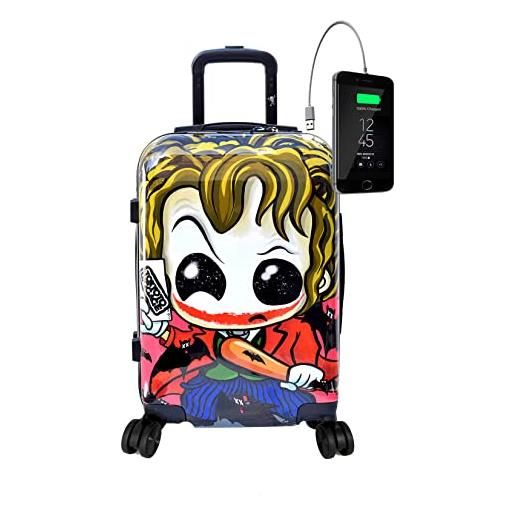 TOKYOTO - valigia trolley rigida joker 55x40x20cm | trolley giovanile per ragazzi ragazze bambini bambine, 4 ruote 360º | bagaglio a mano con fantasia colorata divertente