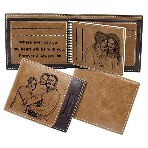 XJone personalizzato foto portafoglio, uomo pelle portafoglio, regali personalizzati per lui festa del papà