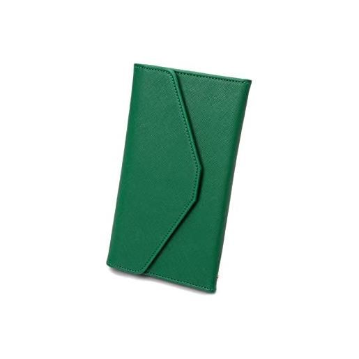 PORRASSO portafoglio da viaggio custodia per passaporto copertina per passaporto in pu con blocco rfid per donna uomo carte d'identità carte di credito biglietti aerei passaporto verde scuro