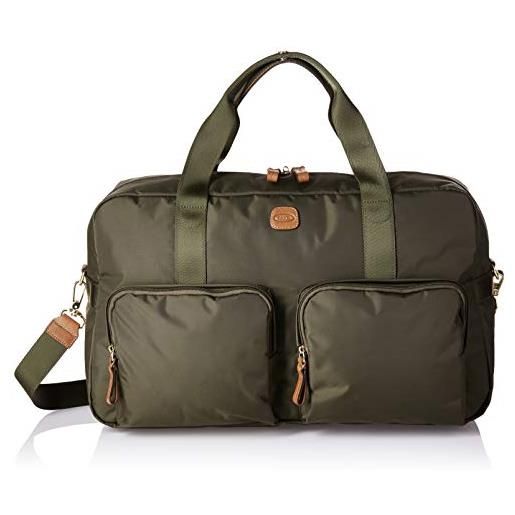 Bric's borsone x-collection, borsa da viaggio leggera e robusta, bagaglio a mano in nylon, tracolla removibile, dimensioni 46x24x22 cm, olive
