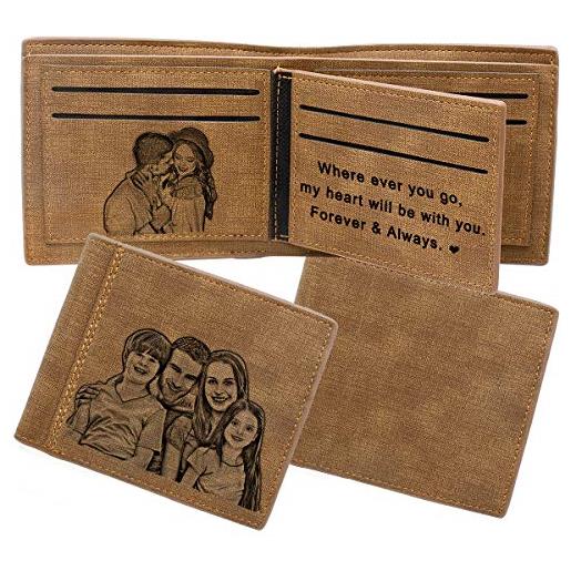 XJone portafoglio personalizzato foto, personalizzata portafoglio uomo pelle per regalo festa del papà