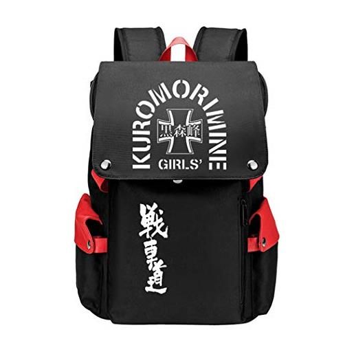WANHONGYUE girls und panzer anime cosplay borsa da scuola backpack rucksack studenti zaino per laptop da 15,6 pollici rosso / 1