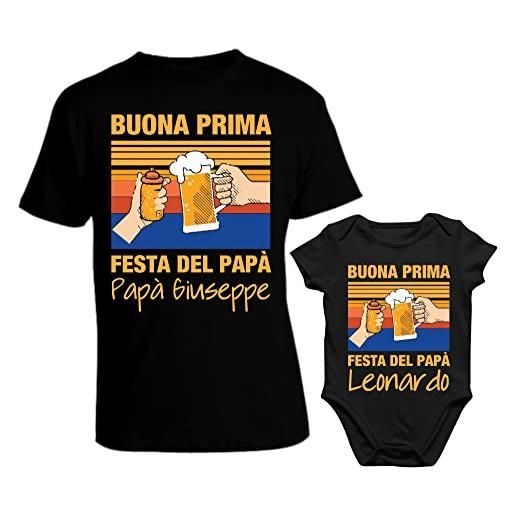 bubbleshirt coppia t-shirt maglietta personalizzabile papà body papà padre figlio buona prima festa del papà