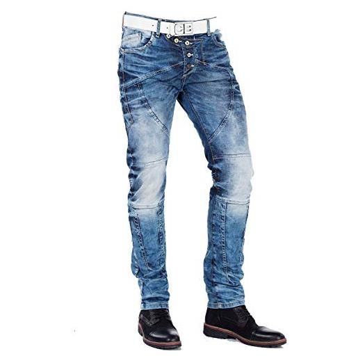 Cipo & Baxx jeans da uomo slim fit denim modern 5 pocket design - jeans da uomo, blu, 30w x 32l