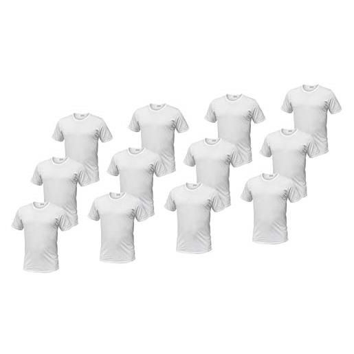 LIABEL. set da 12 t-shirt da uomo cotone disponibili in 3 modelli e varie taglie (4/m, assortito-scollo v)