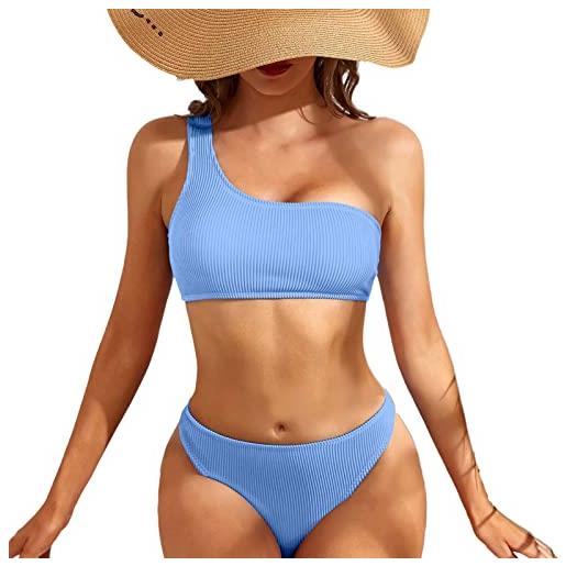 Cocoarm bikini da donna costume da bagno a due pezzi costume da bagno monospalla a vita alta fondo a 2 pezzi costumi da bagno (m)