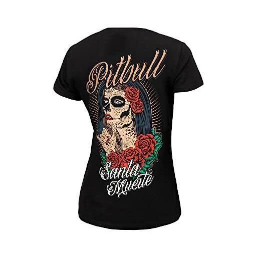 Pitbull maglietta da donna pit bull west coast santa muerte 23, nero , s