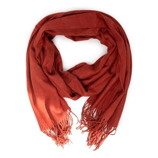 Emila sciarpa rosso mattone da invernale uomo donna morbida rasata sciarpa calda grande da ragazza ragazzo scialle con frange tinta unita elegante autunno inverno 2025 2026 mattone