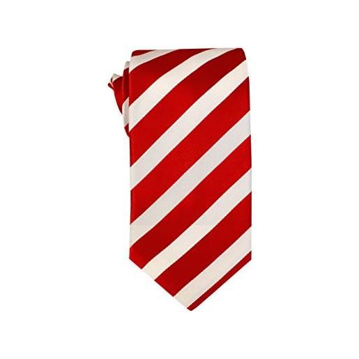 Remo Sartori - cravatta in pura seta a righe regimental bianche e rosse, made in italy, uomo