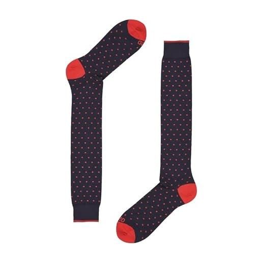 Red calzini in cotone uomo sox appeal calze uomo lunghe made in italy taglia unica 40-45 a pois colorati calze da lavoro uomo estive adatte per qualsiasi occassione (blu/rosso)