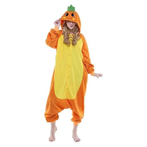 Warton pigiama unisex adulto adulto tutina halloween sherpa donna cosplay animale intero pigiama partito costume carota s, carrot, small