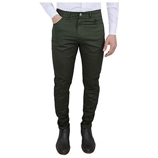 Cristiano Battistini pantaloni uomo jeans verde militare estivo casual 100% made in italy (60)