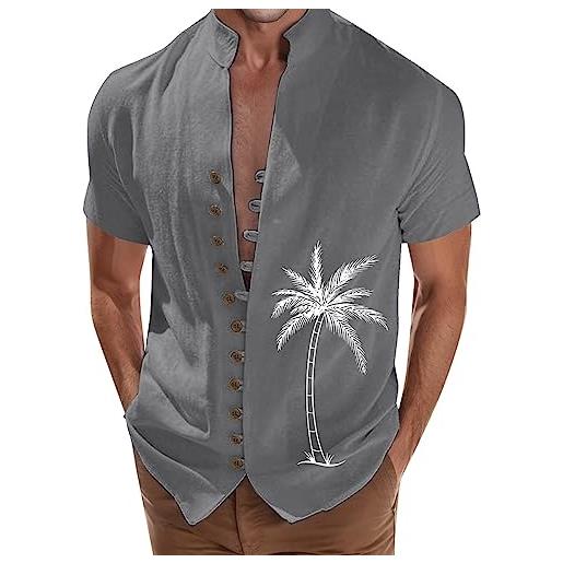 OCCOKO camicia da vacanza al mare camicia da uomo con colletto alla coreana camicia thailandese