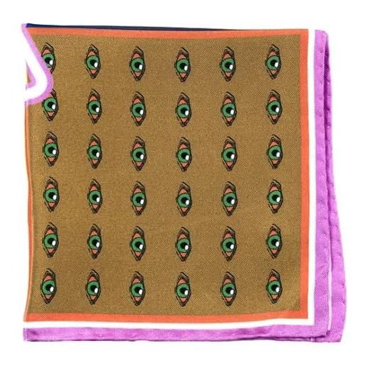 Illogico fazzoletto da taschino in seta multicolor con design multiplo