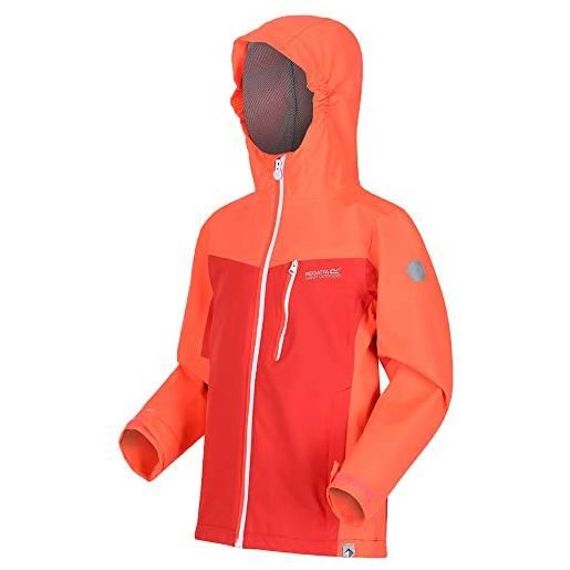 Regatta junior highton' giacca impermeabile traspirante con cappuccio, jackets waterproof shell unisex bambini, blue aster/white, 11-12