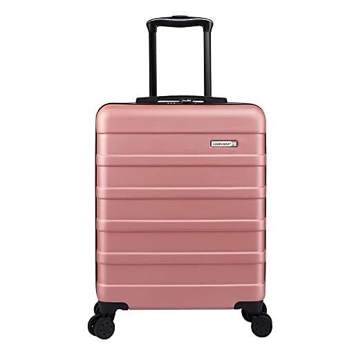 Cabin Max valigia 55x40x20 cm per bagaglio a mano con anodo, leggera, rigida, 4 ruote, serratura a combinazione, oro rosa, 55 x 40 x 20 cm
