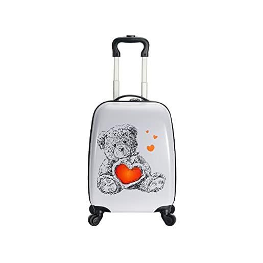 Madisson snowball - valigia per bambini tipo kids orsetto, 48 cm, nero/bianco/ragazza