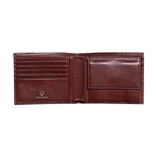 Cronus & Rhea - portafoglio con portamonete realizzato in pelle esclusiva (plutus) - fermasoldi - con scatola regalo - uomini (marrone scuro)