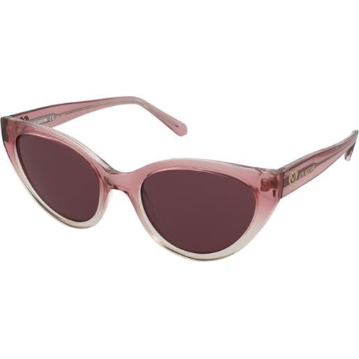 Love Moschino mol064/s 35j/u1 | occhiali da sole graduati o non graduati | prova online | plastica | cat eye | rosa, trasparente | adrialenti