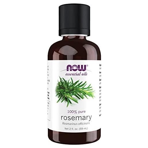 Now foods, rosemary oil (olio di rosmarino), olio essenziale, vegano, 60 ml, testato in laboratorio, alta concentrazione, aromaterapia, senza soia